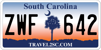 SC license plate ZWF642