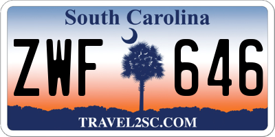 SC license plate ZWF646