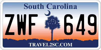 SC license plate ZWF649