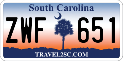 SC license plate ZWF651