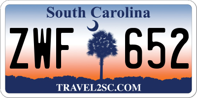 SC license plate ZWF652