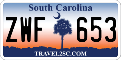 SC license plate ZWF653