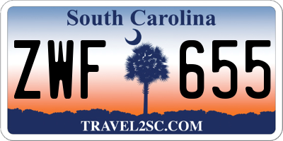 SC license plate ZWF655