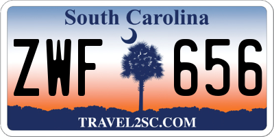 SC license plate ZWF656