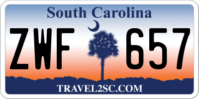 SC license plate ZWF657