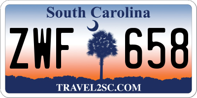 SC license plate ZWF658