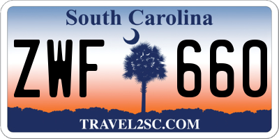 SC license plate ZWF660