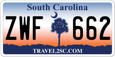 SC license plate ZWF662