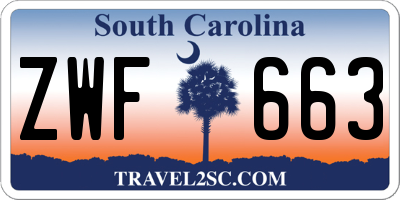 SC license plate ZWF663
