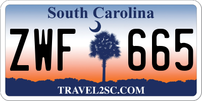 SC license plate ZWF665