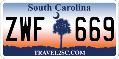 SC license plate ZWF669