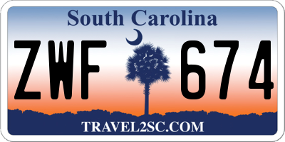 SC license plate ZWF674