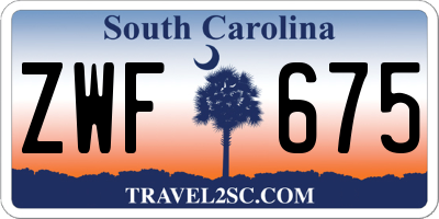 SC license plate ZWF675