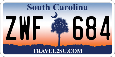 SC license plate ZWF684
