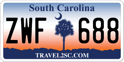 SC license plate ZWF688