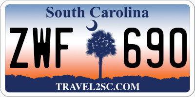 SC license plate ZWF690