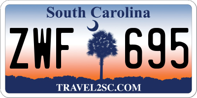 SC license plate ZWF695