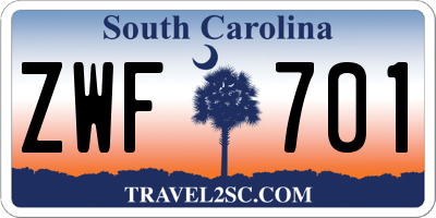 SC license plate ZWF701