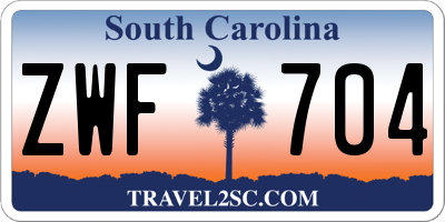 SC license plate ZWF704