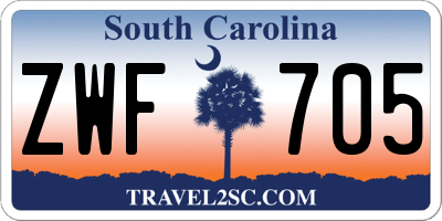 SC license plate ZWF705