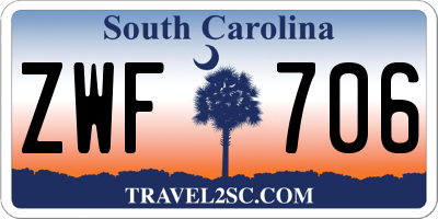 SC license plate ZWF706