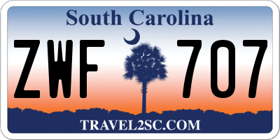 SC license plate ZWF707