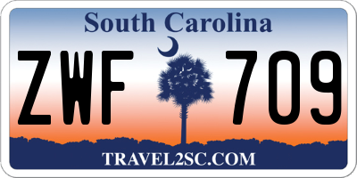 SC license plate ZWF709
