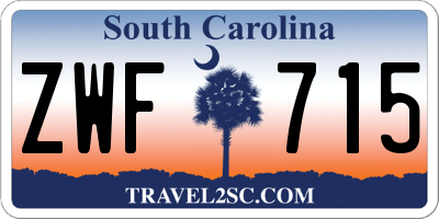 SC license plate ZWF715