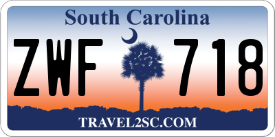 SC license plate ZWF718