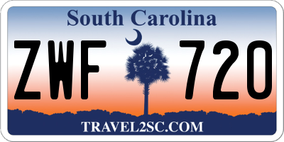 SC license plate ZWF720