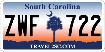 SC license plate ZWF722