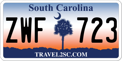 SC license plate ZWF723