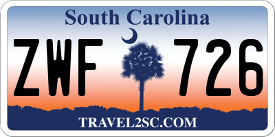 SC license plate ZWF726