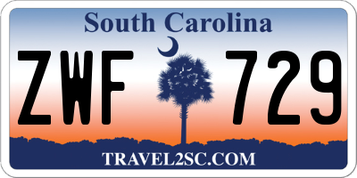 SC license plate ZWF729