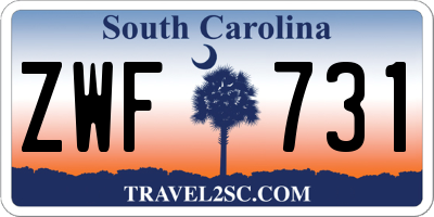 SC license plate ZWF731