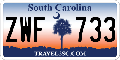 SC license plate ZWF733