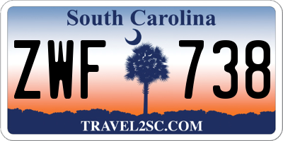 SC license plate ZWF738