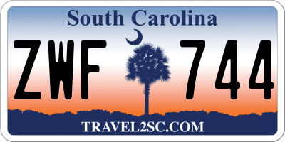 SC license plate ZWF744