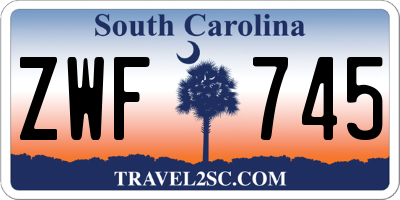 SC license plate ZWF745
