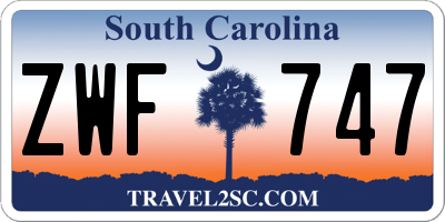 SC license plate ZWF747