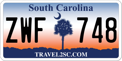 SC license plate ZWF748