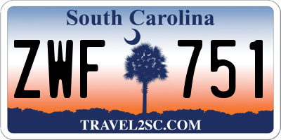 SC license plate ZWF751