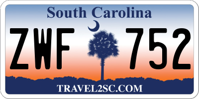 SC license plate ZWF752