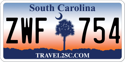 SC license plate ZWF754