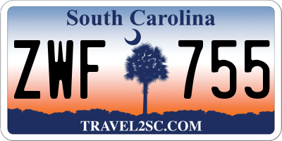 SC license plate ZWF755