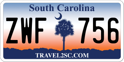 SC license plate ZWF756