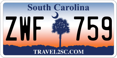 SC license plate ZWF759