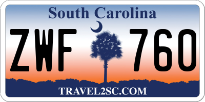SC license plate ZWF760