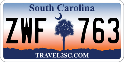 SC license plate ZWF763