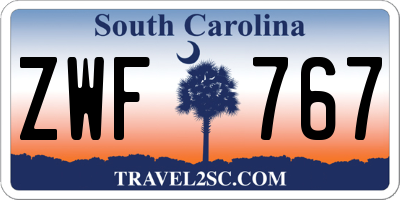 SC license plate ZWF767